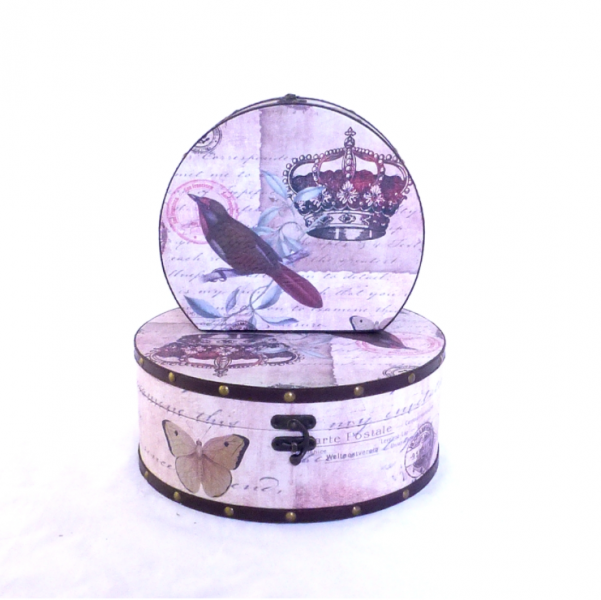 

Шкатулка Present круглая набор из 2-х — Корона SH31297-073