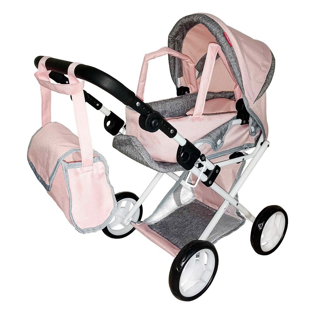 

Коляска для кукол CARRELLO UNICO 9346 PINK с сумкоюй