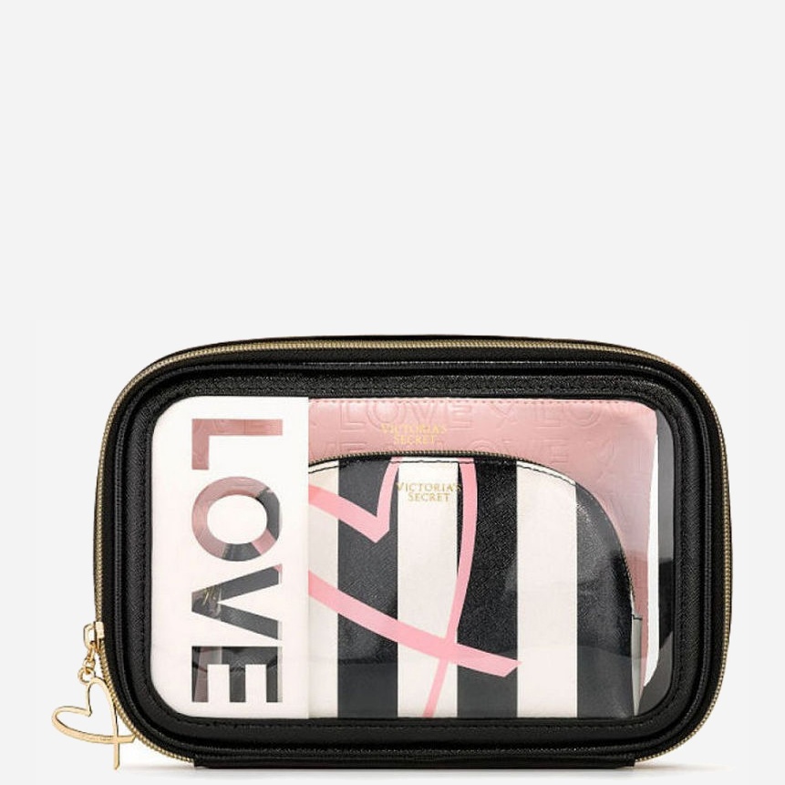 

Набор косметичек Victoria's Secret 459081624 One size Черный/Розовый