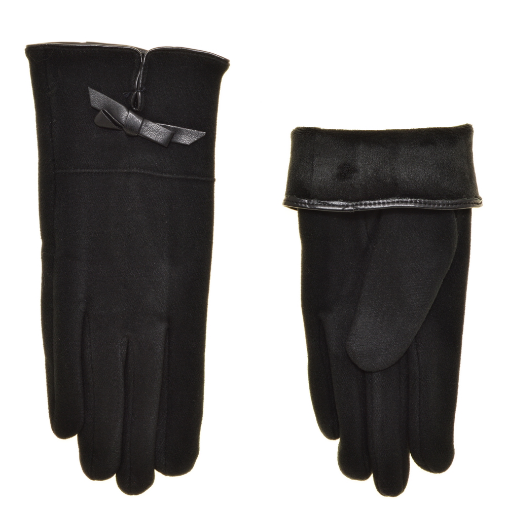 

Перчатки женские твид, подкладка плюш, для сенсорных экранов, цвет черный, размер 7, pov32755