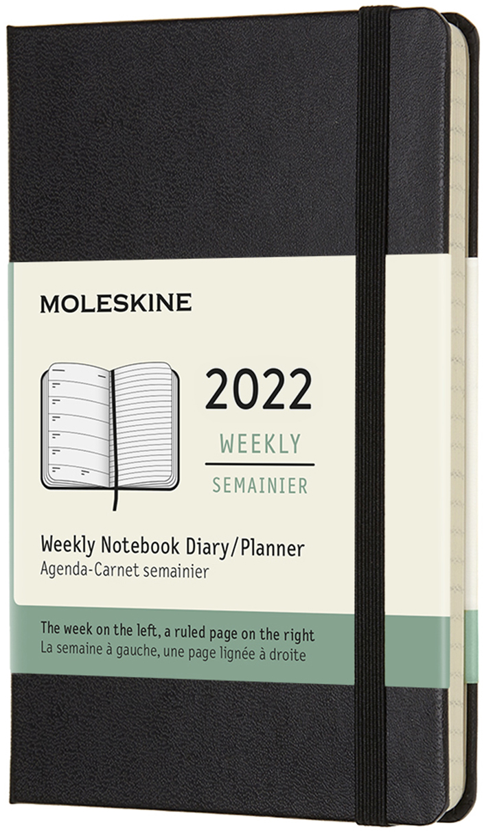 

Еженедельник Moleskine 2022 9 х 14 см 144 страницы Чёрный (8056420855739)