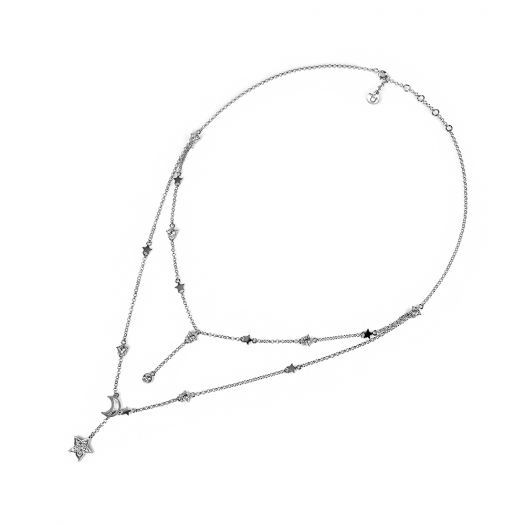 

Серебряное колье с камнями Swarovski Алия 6123\4sw Белый