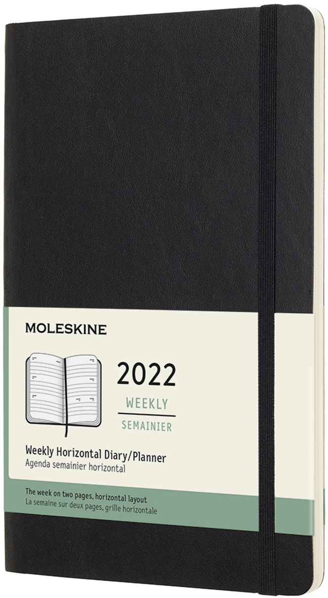 

Еженедельник Moleskine Горизонтальный 2022 13 х 21 см 144 страницы Чёрный Мягкий (8056420856040)