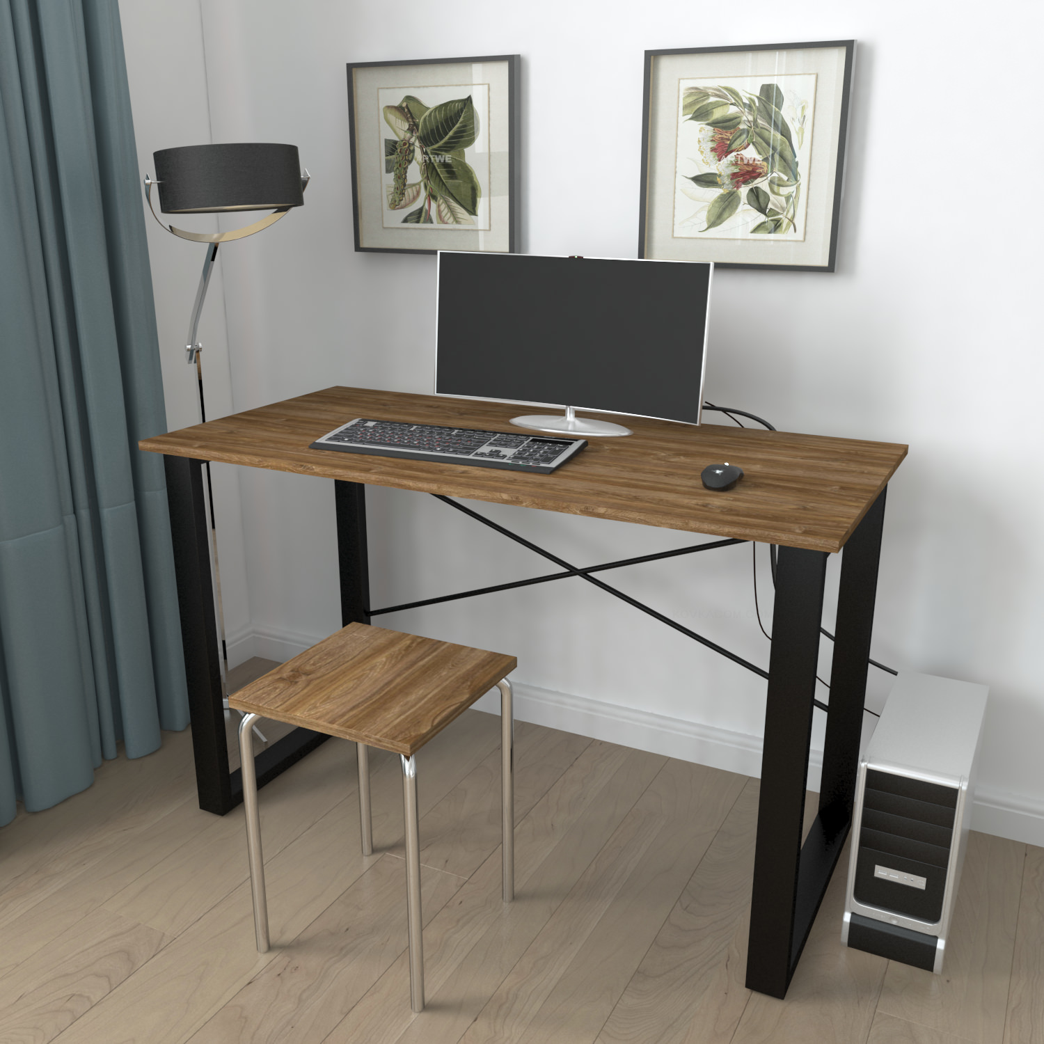 

Письменный стол Ferrum-decor Драйв 750x1400x600 Черный металл ДСП Дуб Таверна 16 мм