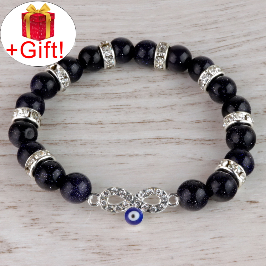 

Браслет авантюрин синий натуральный (8 мм), размер 20 см, julB1084