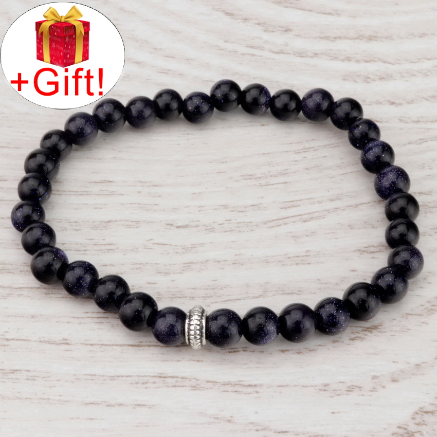 

Браслет авантюрин синий натуральный (6 мм), размер 17 см, julB0917