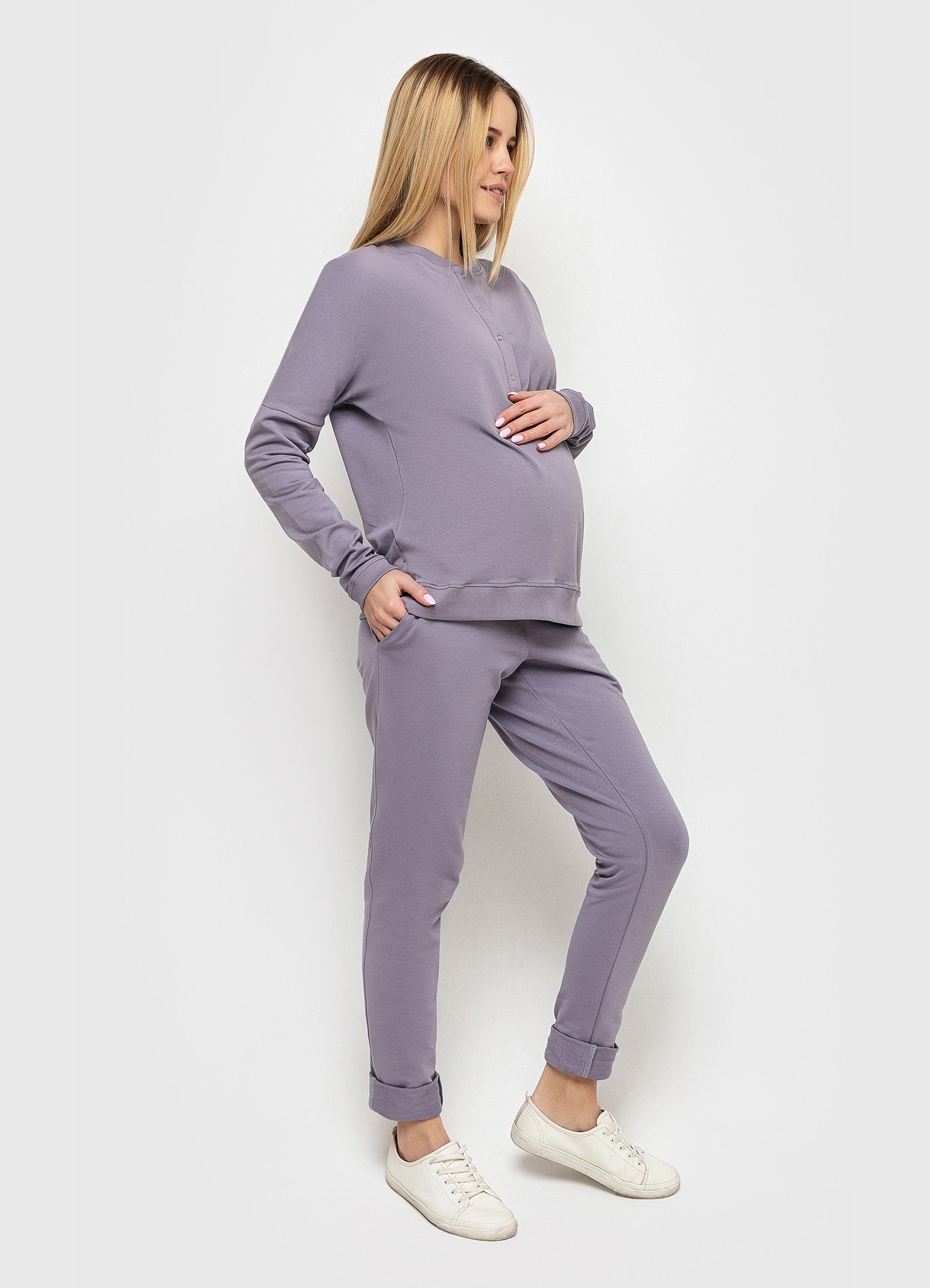 

Костюм для беременных и кормящих мам Koko boutique / серо-сиреневый, Костюм для беременных и кормящих мам Koko boutique L/XL серо-сиреневый
