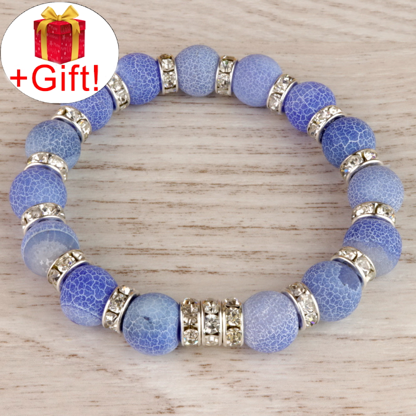 

Браслет агат голубой натуральный (10 мм), размер 19 см, julB0995