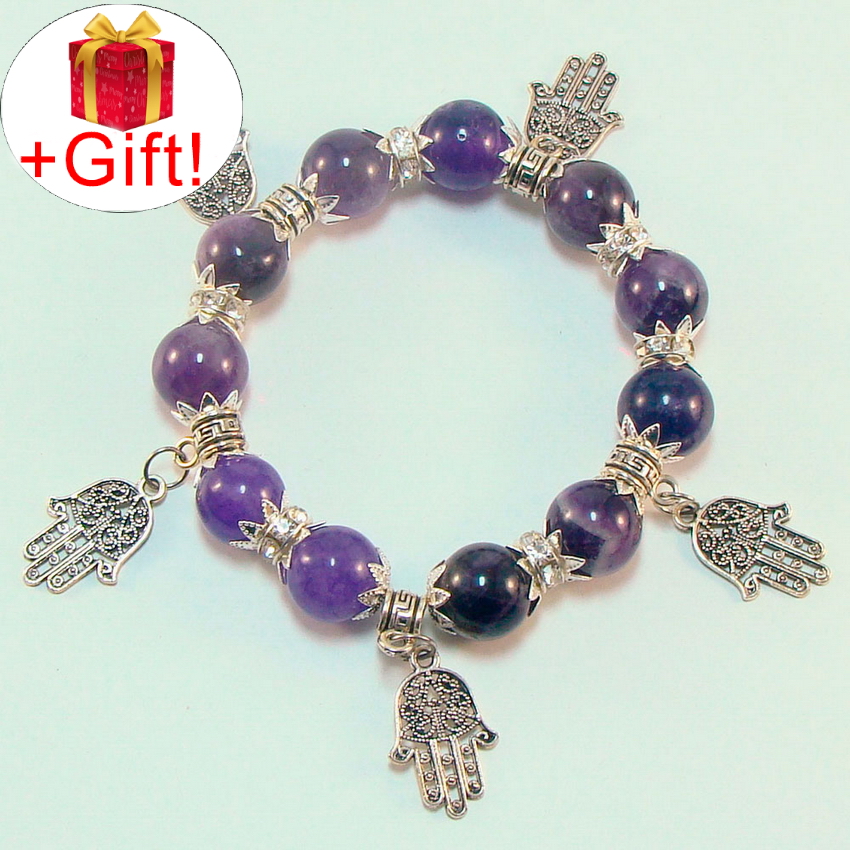 

Браслет аметист натуральный (12 мм), размер 15 см, julB0003-3