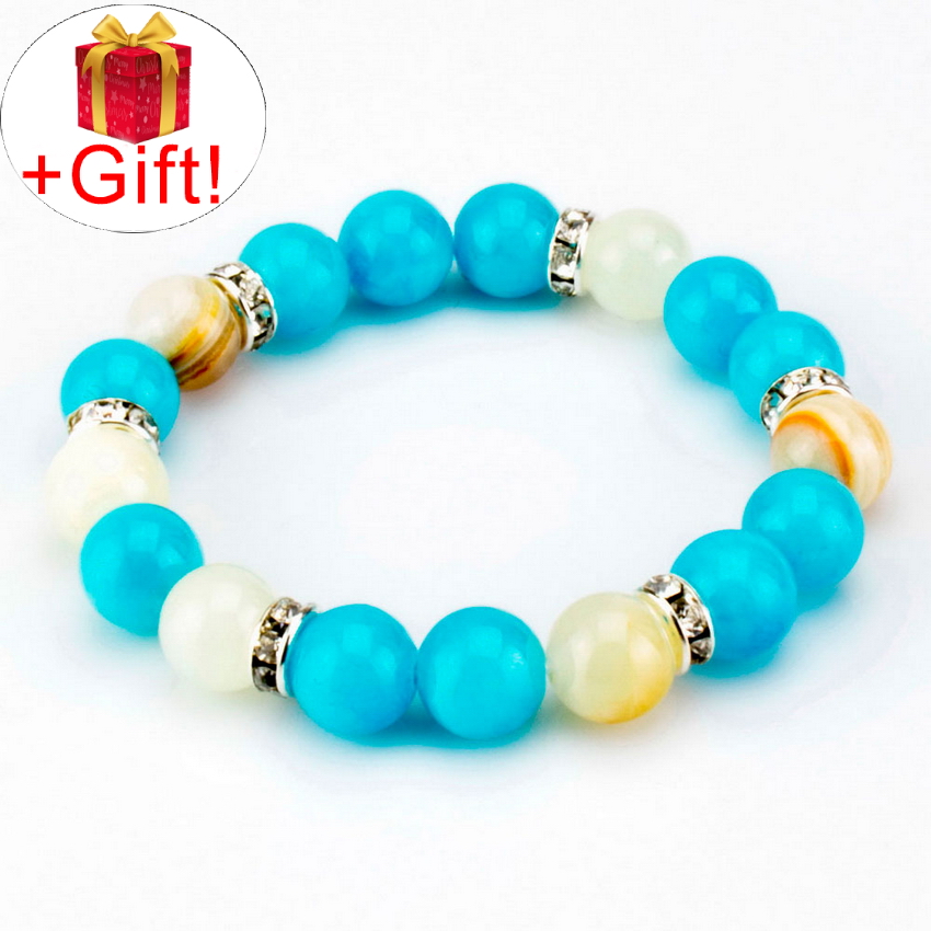 

Браслет аквамарин натуральный и оникс натуральный (10 мм), размер 18 см, julB0417