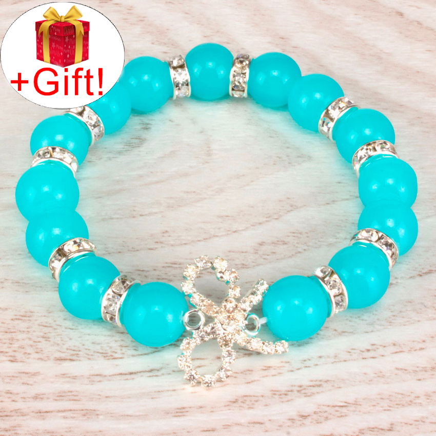 

Браслет аквамарин натуральный (10 мм), размер 15 см, julB0629