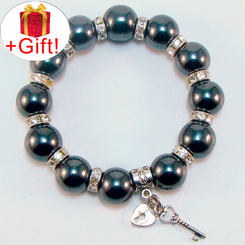 

Браслет гематит натуральный (12 мм), размер 16 см, julB0005-5