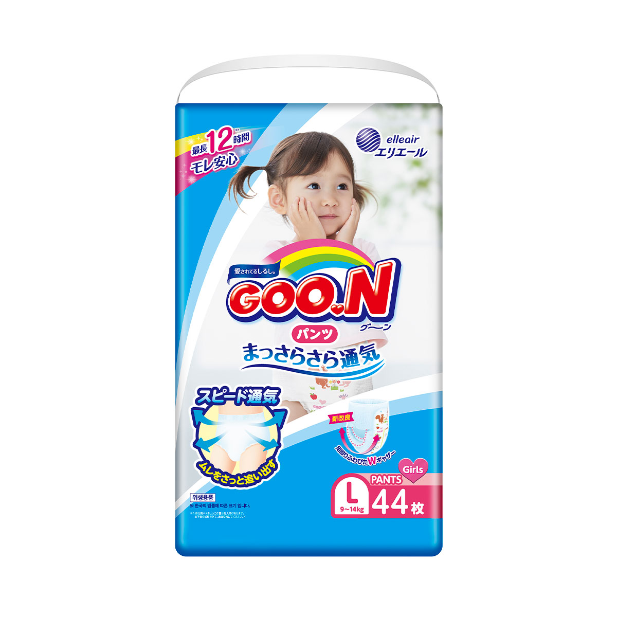 

Трусики-подгузники GOO.N для девочек 9-14 кг (размер L, 44 шт) 843096