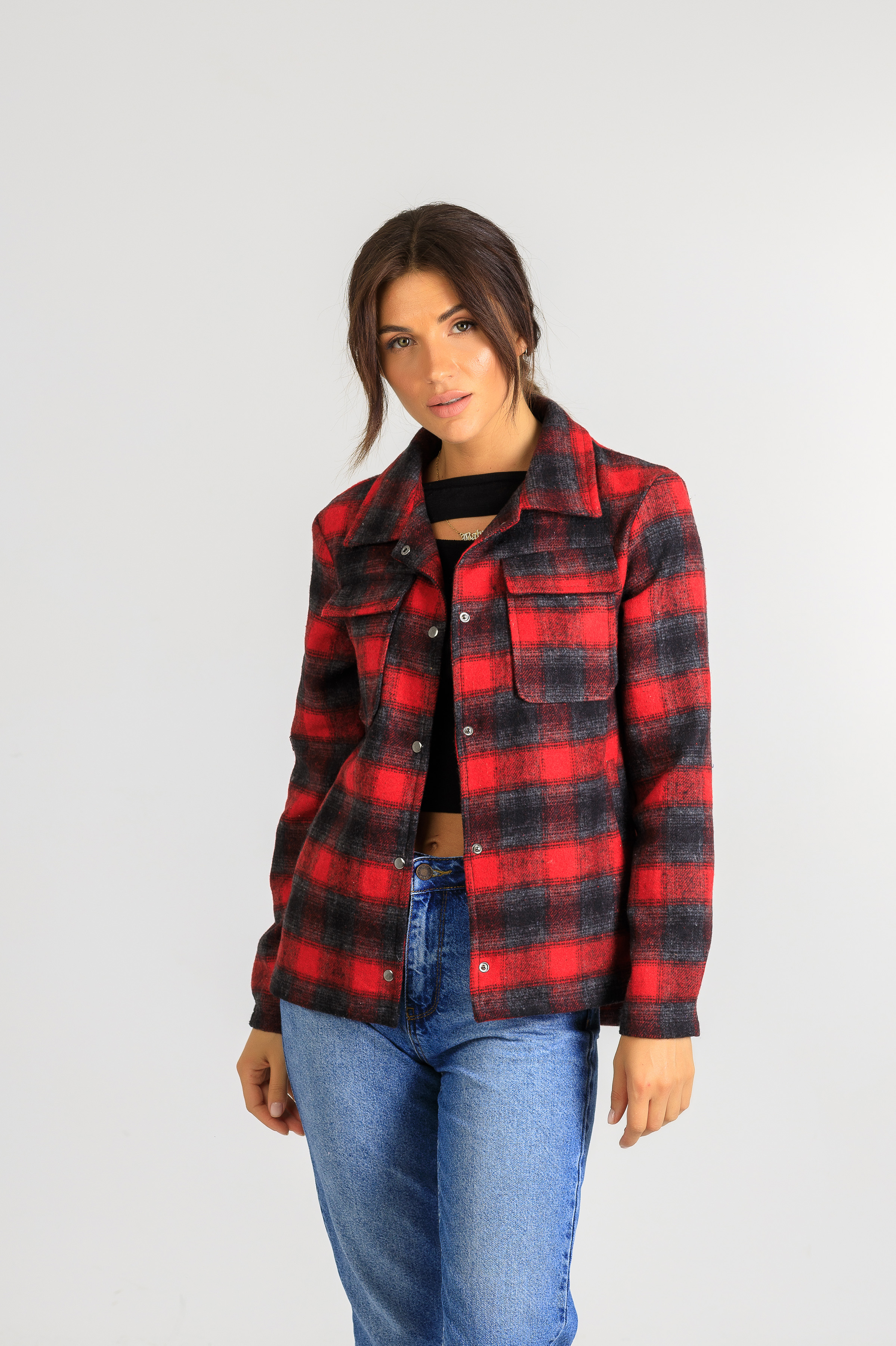 

Весенняя рубашка-кардиган Torry k-8754 44 красная (8754)