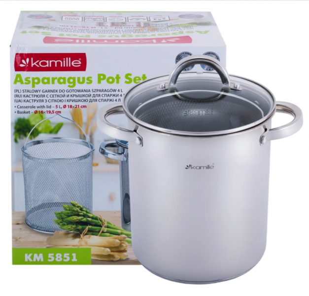 

Кастрюля для спаржи Kamille 5л Ø18*21,5см из нержавеющей стали KM-5851