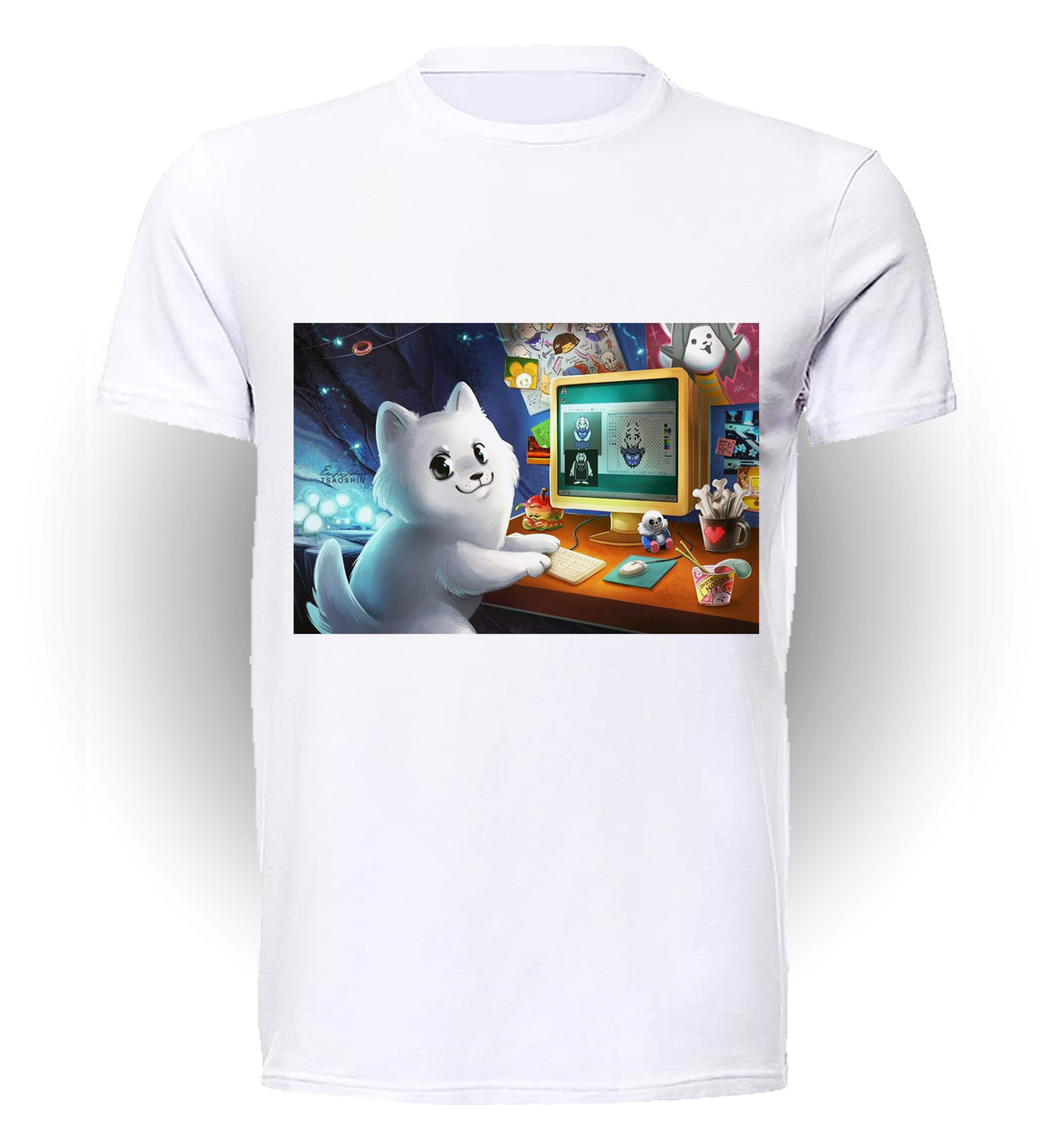 

Футболка детская 134 см Gee! Белая с рисунком Андертейл Undertale monitor UT.01.089