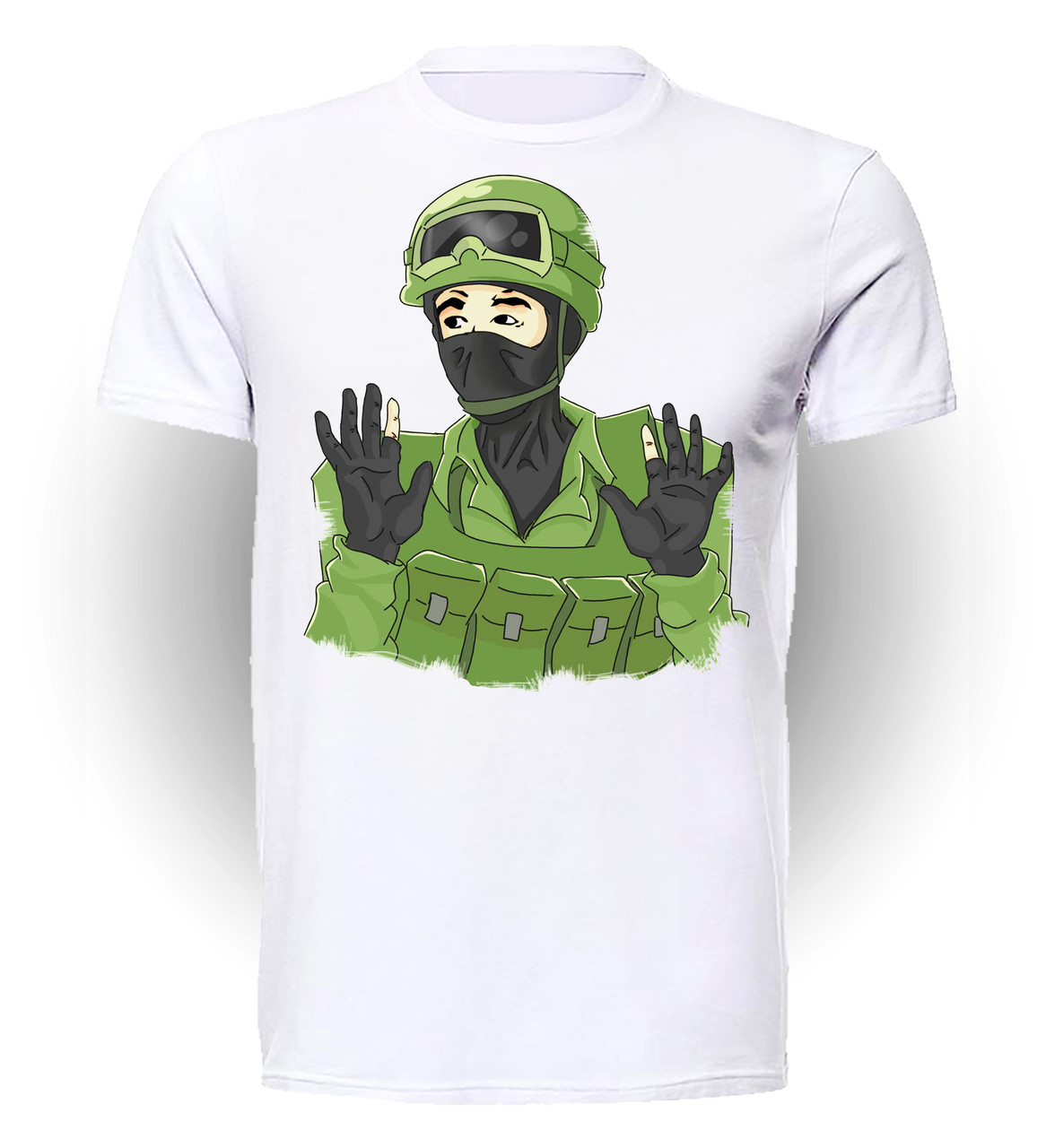 

Футболка детская 134 см Gee! Белая с рисунком Контр Страйк Counter Strike Руки вверх CS.01.005