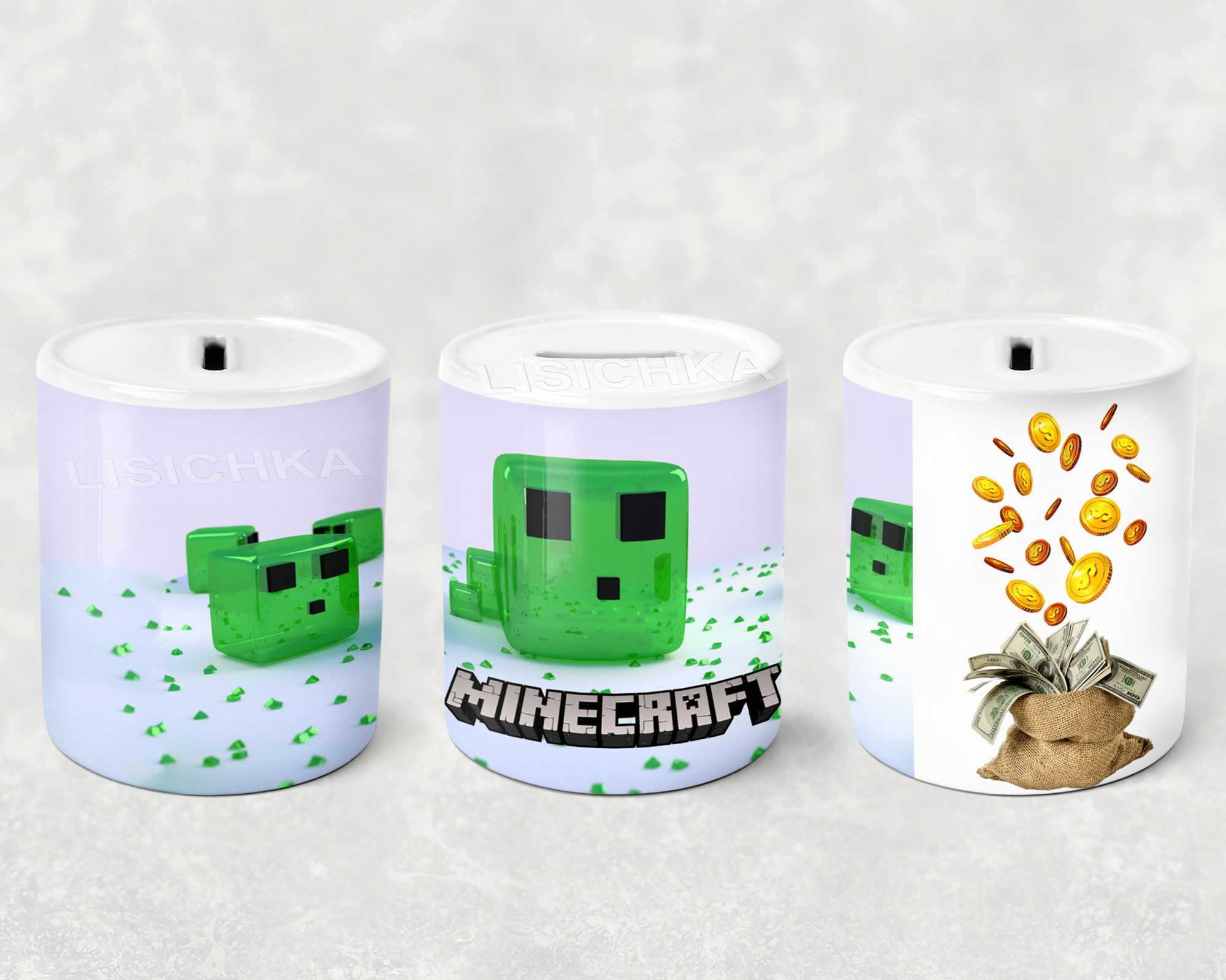

Копилка Foxstyle Майнкрафт, керамическая копилка Minecraft, NA.7