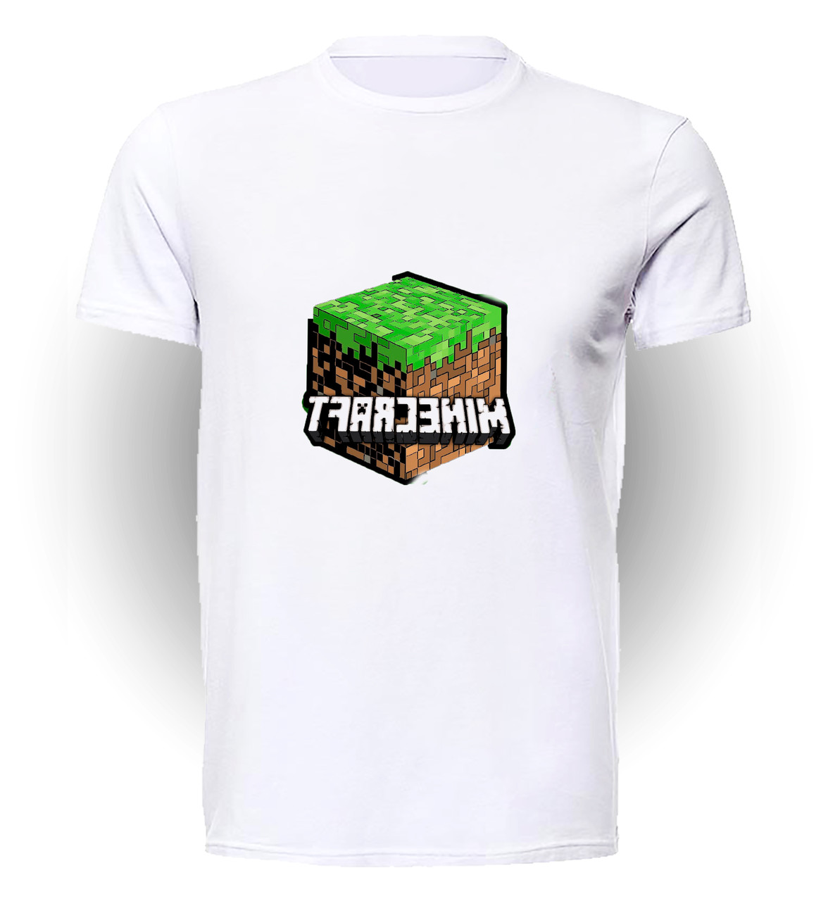

Футболка детская 134 см Gee! Белая с рисунком Майнкрафт Мinecraft куб с названием MC.01.044