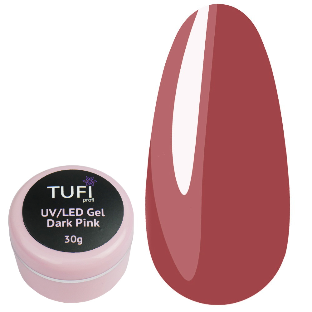 Рідкий гель для нарощування Tufi Profi UV/LED Gel Dark Pink темно ...