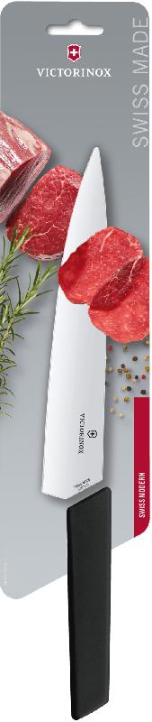 

Кухонный нож Victorinox Swiss Modern Carving 22см с черн. ручкой (блистер)