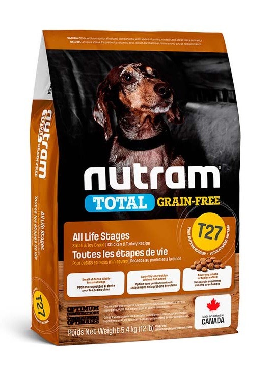 

Сухой корм для собак малых пород Nutram T27 Total Grain Free Small Breeds Chiken & Turkey 5,4 кг