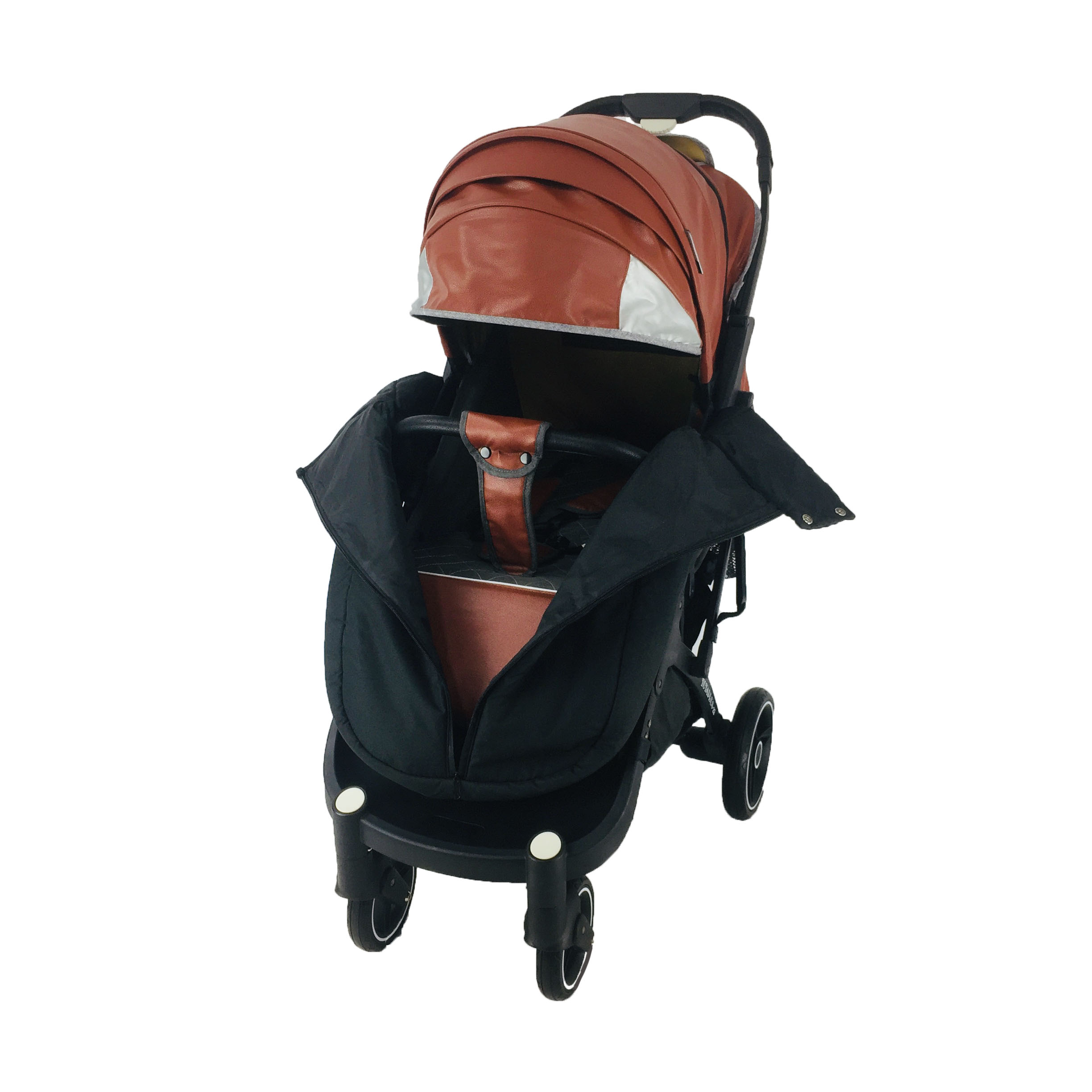 

Коляска Yoya Plus Pro-22 с Большим дождевиком Коричневая кожа на Черной раме