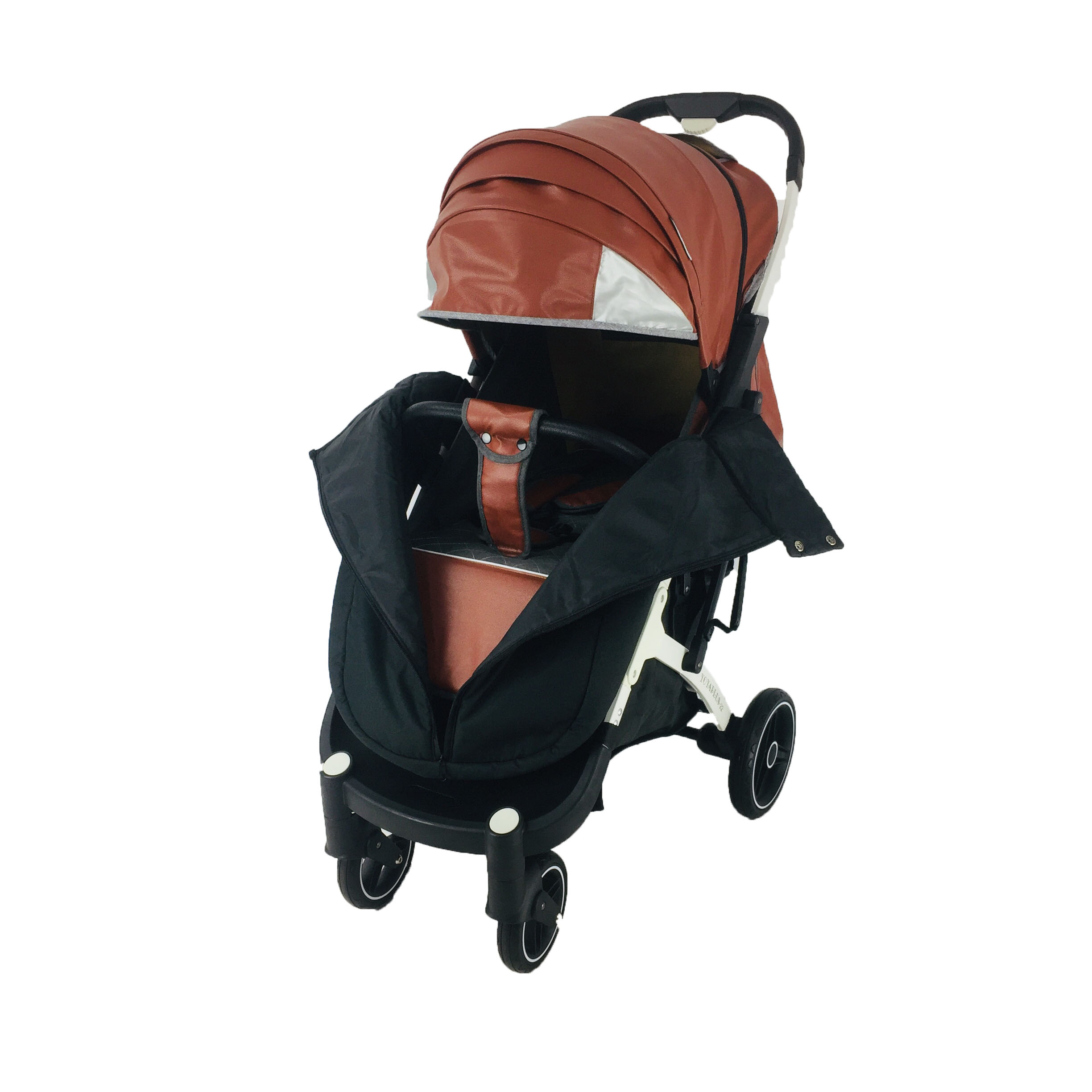 

Коляска Yoya Plus Pro-22 с Большим дождевиком Коричневая кожа на Белой раме