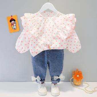 

Костюм детский двойка в горошек XBR Kids для девочек 110см Розовый