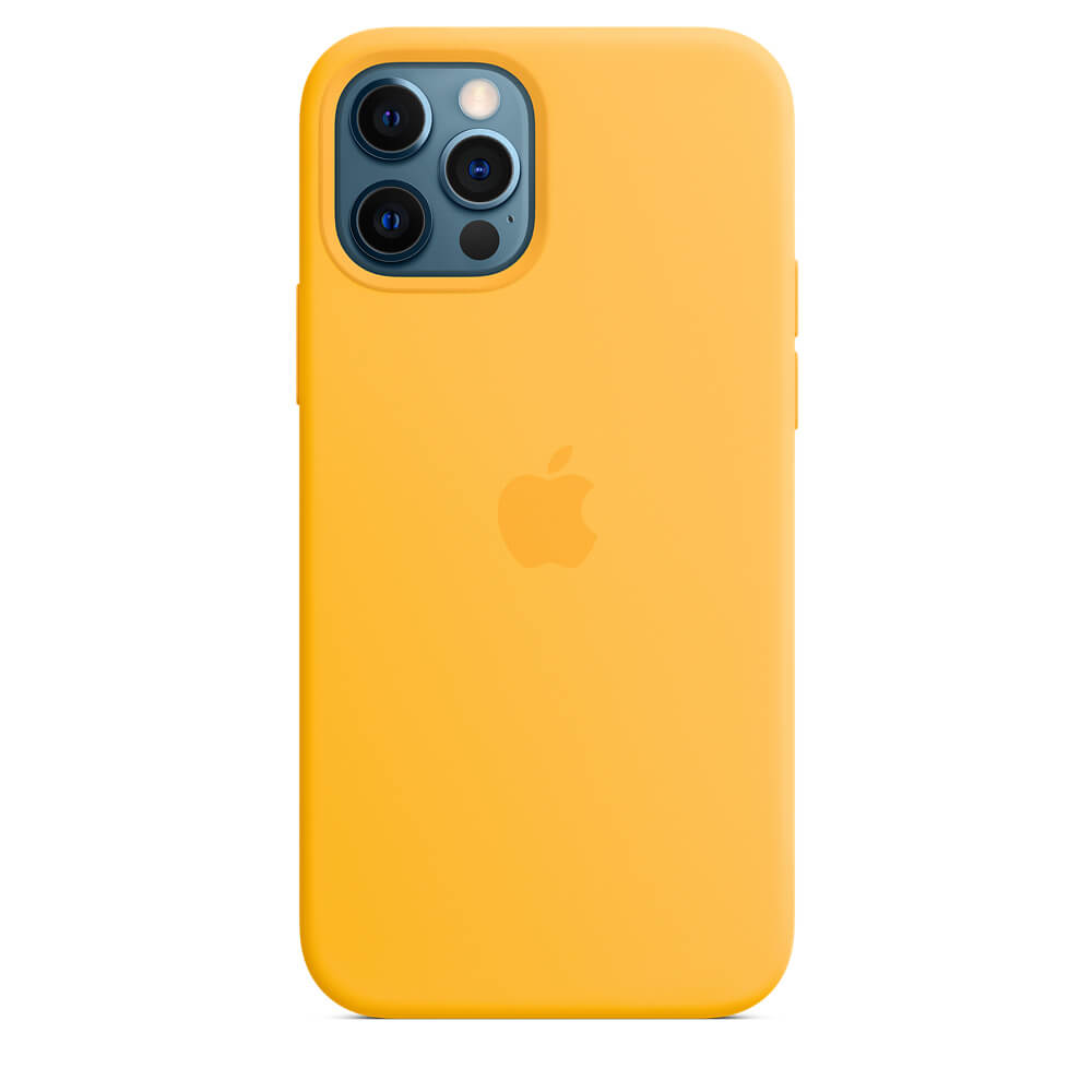 

Чехол Silicone case (AAA) full with Magsafe для Apple iPhone 12 Pro Max (6.7") Желтый / Sunflower Без бренда