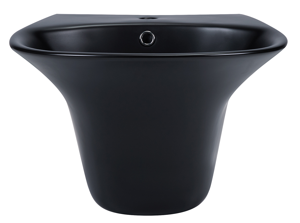 

Раковина подвесная моноблок Qtap Virgo 550х430х400 Matt black с донным клапаном QT1811037GMB