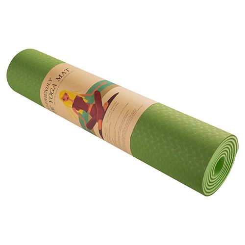 

Коврик для йоги и фитнеса зеленый Green Camp 6мм, TPE