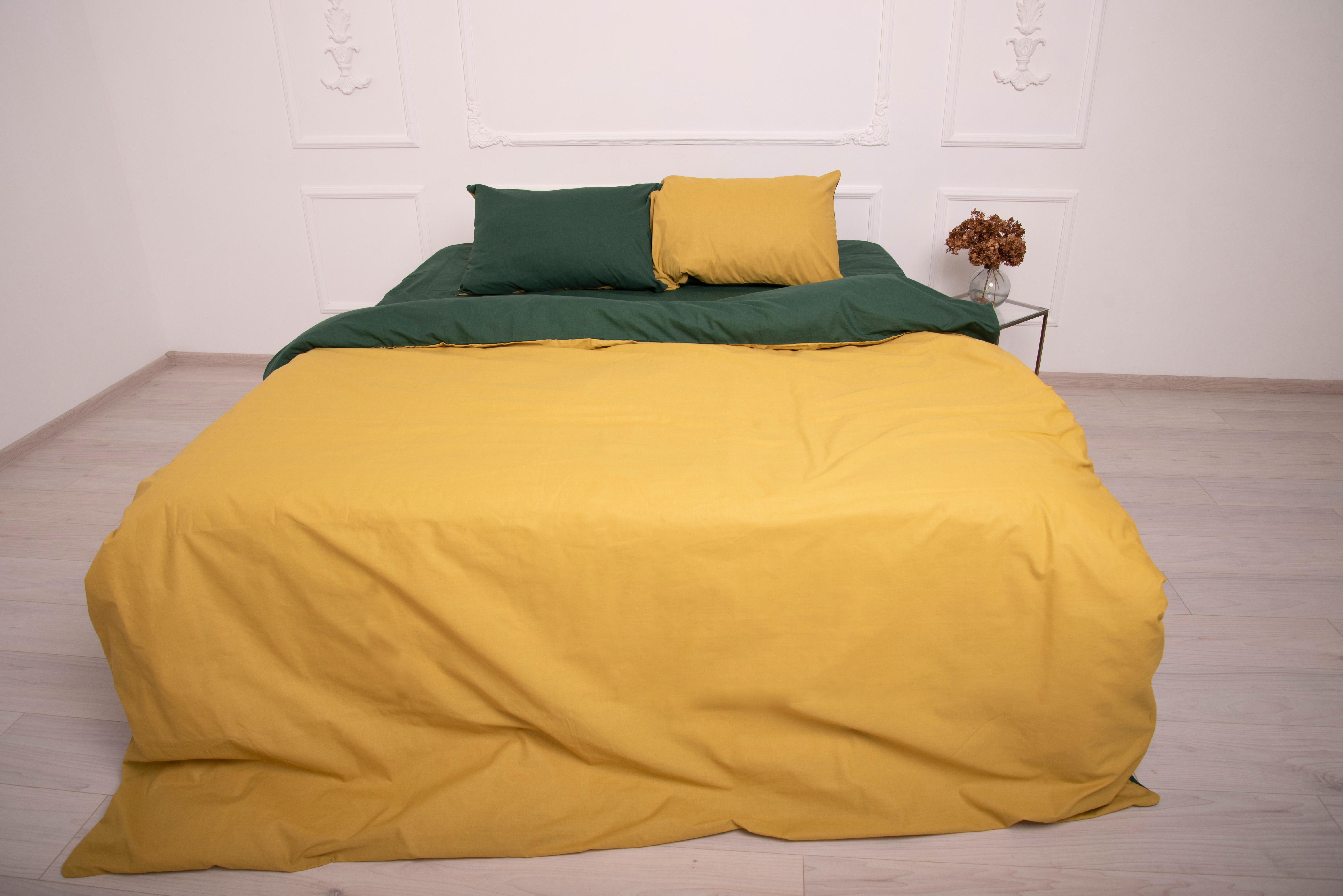 

Комплект постельного белья IDILLIO Dark green/Mustard Двуспальный