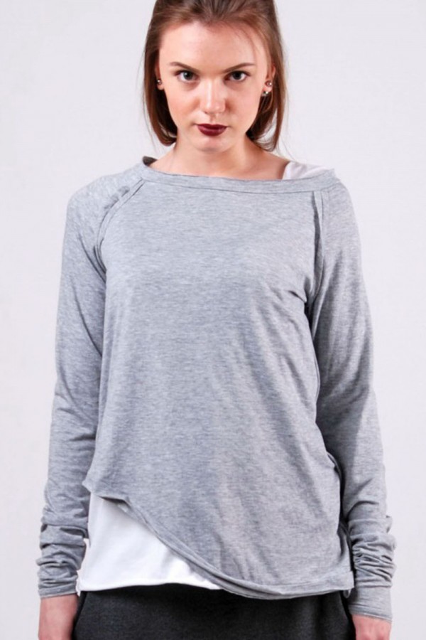 

Джемпер асимметричный, SHA Odessa, 16-013, M/L, светло-серый