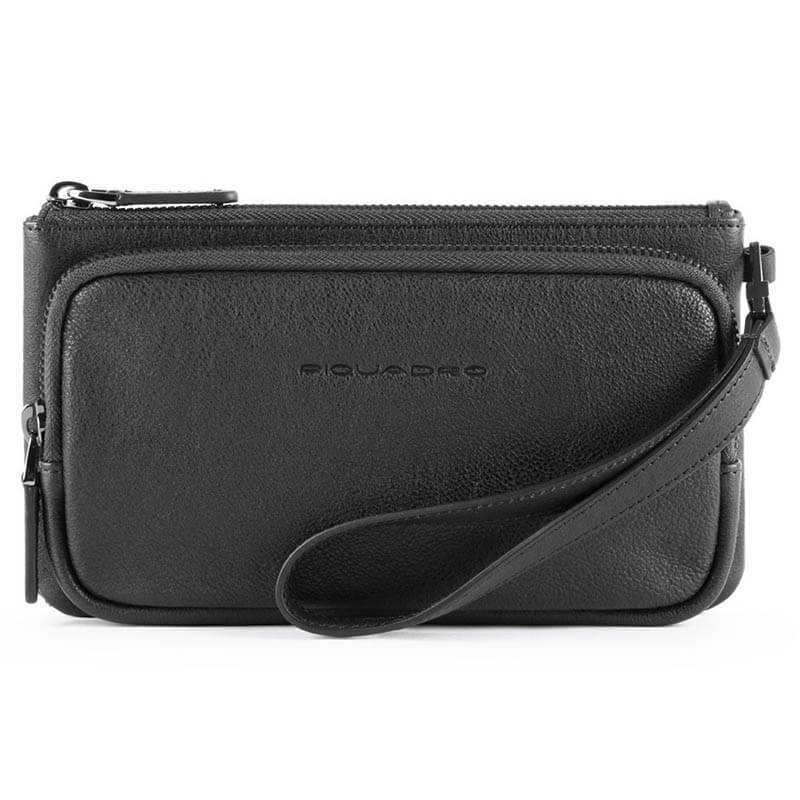 

Клатч кожаный Piquadro Black Square Black с RFID защитой