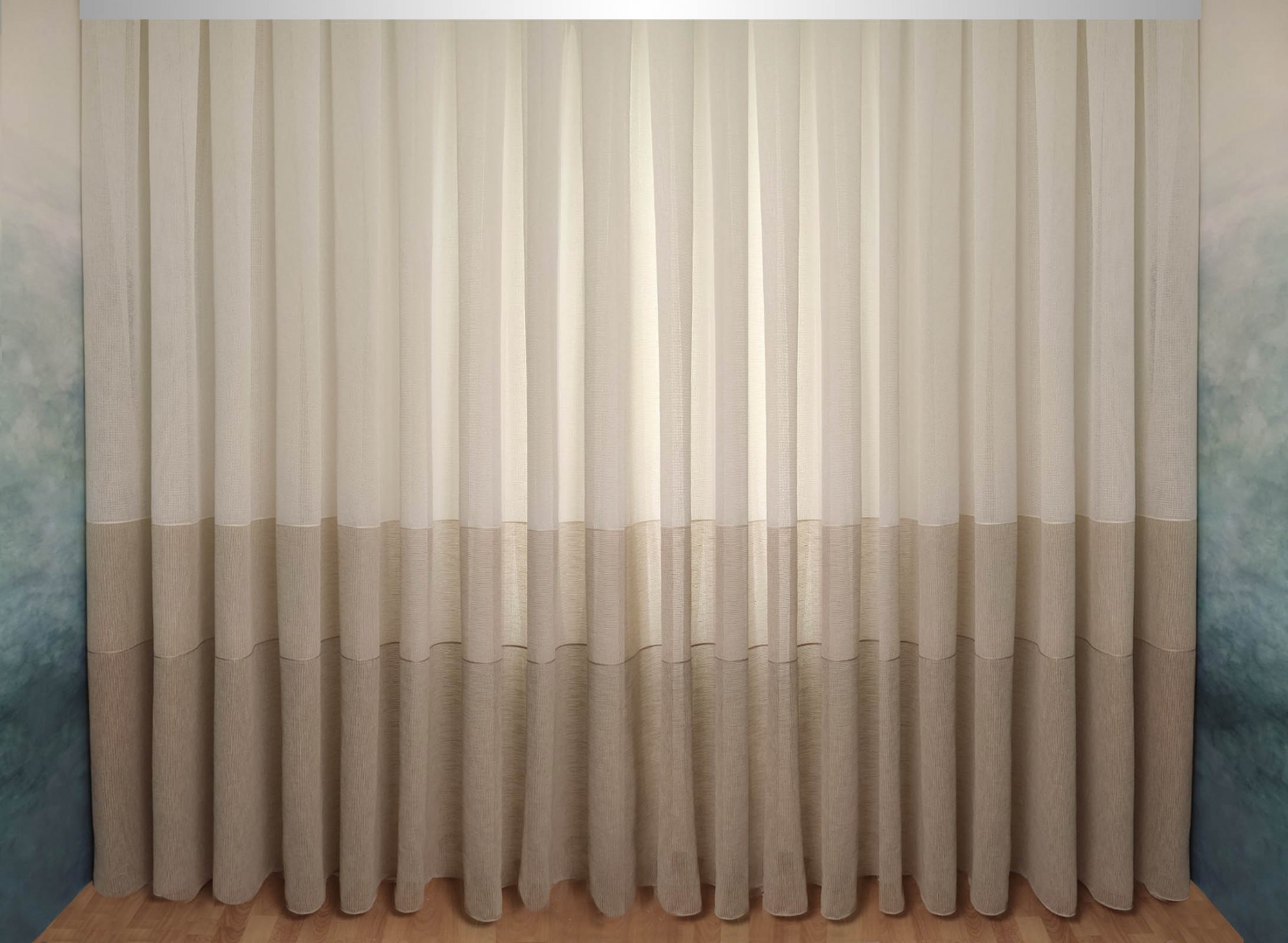 

Тюль Сафари лен с полоской Декорин 500х270 см 1 шт Светло-бежевый