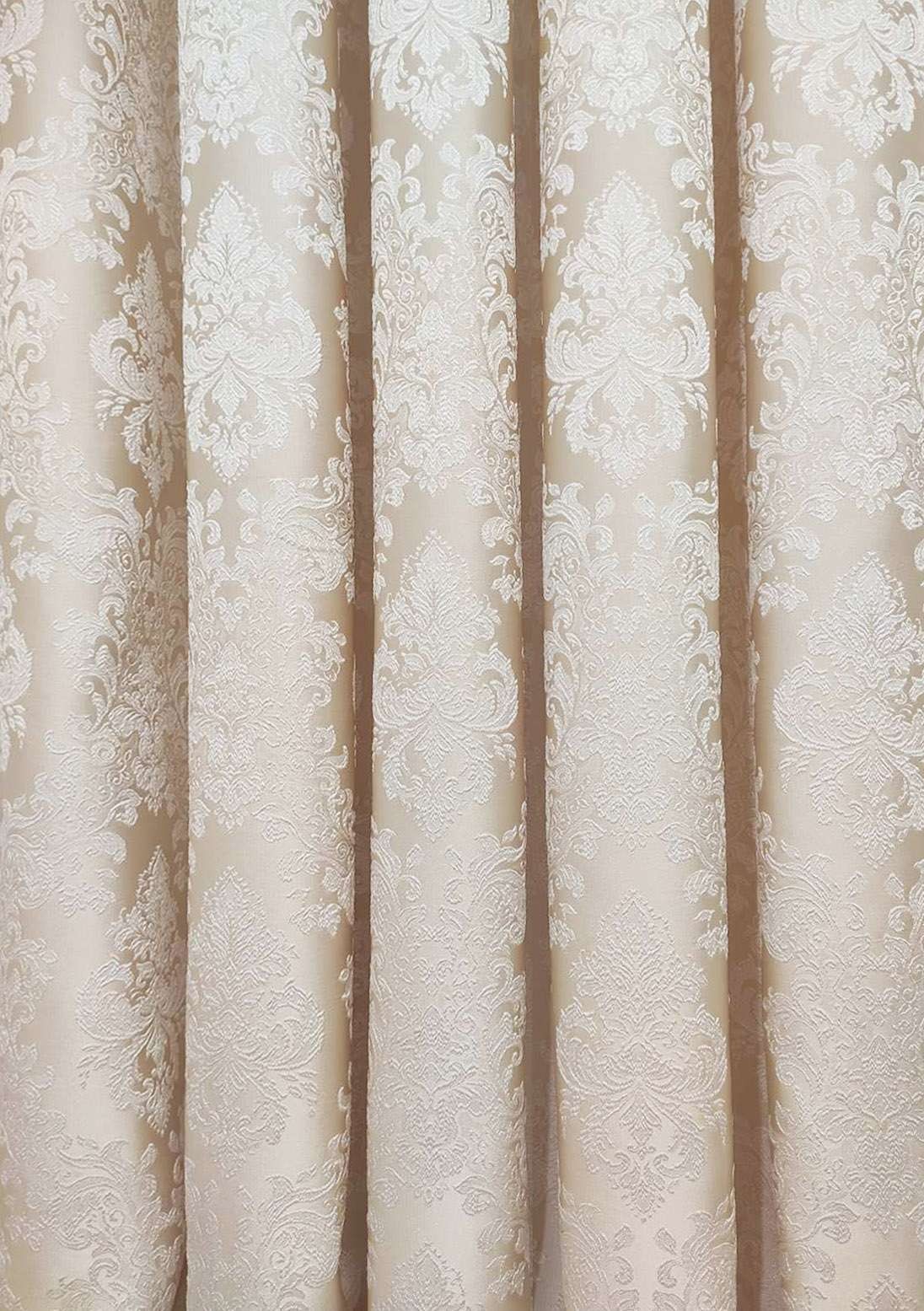 

Шторы Декорин Версаль 325х255 см 2 шт Молочный рисунок на светло-золотистом фоне
