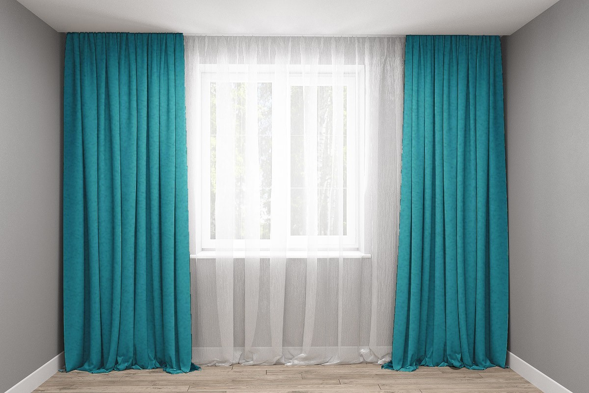 

Шторы Декорин Диамант 300x270 см 2 шт Насыщенная голубая бирюза (100)