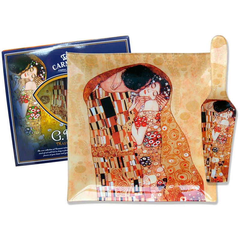 

Тарелка декоративная с лопаткой G.Klimt Поцелуй Carmani SS32219 Разноцветный