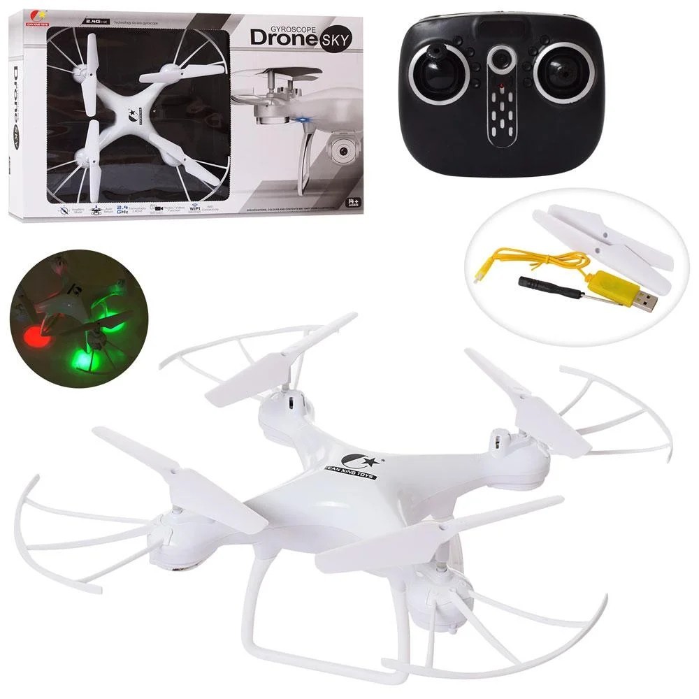 

Радиоуправляемый квадрокоптер белый Can Xing Toys с камерой, батарея 3.6v, wi-fi, свет (CX - 54 W)