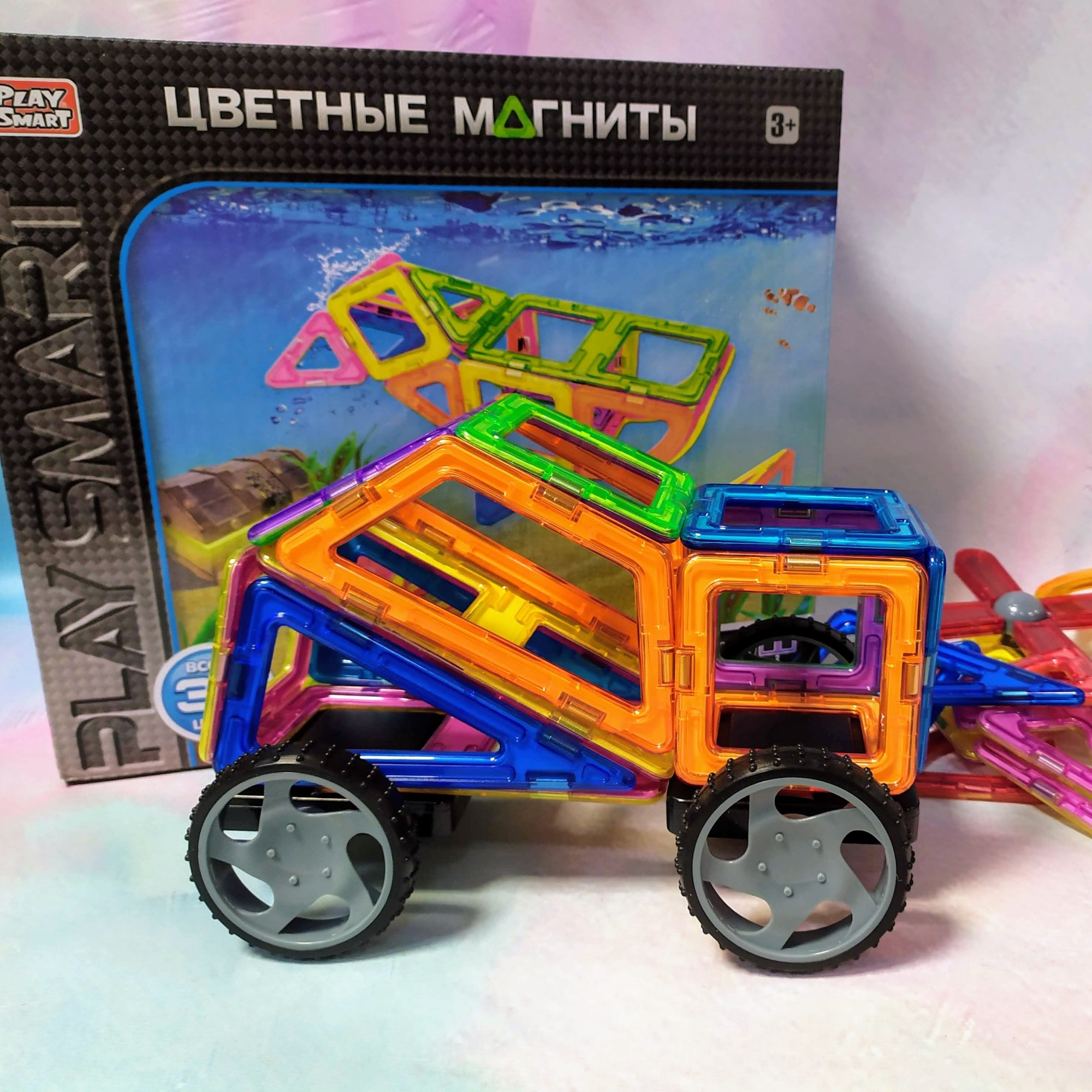 

Магнитный конструктор Play Smart Цветные магниты 36 деталей (2466)