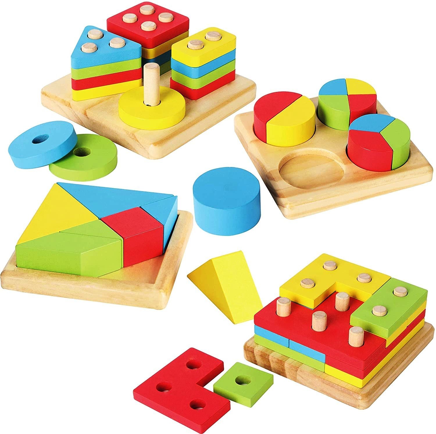 

Деревянная игрушка Vivi Wood Toy Геометрика сортер 4в1 (MD 1191)