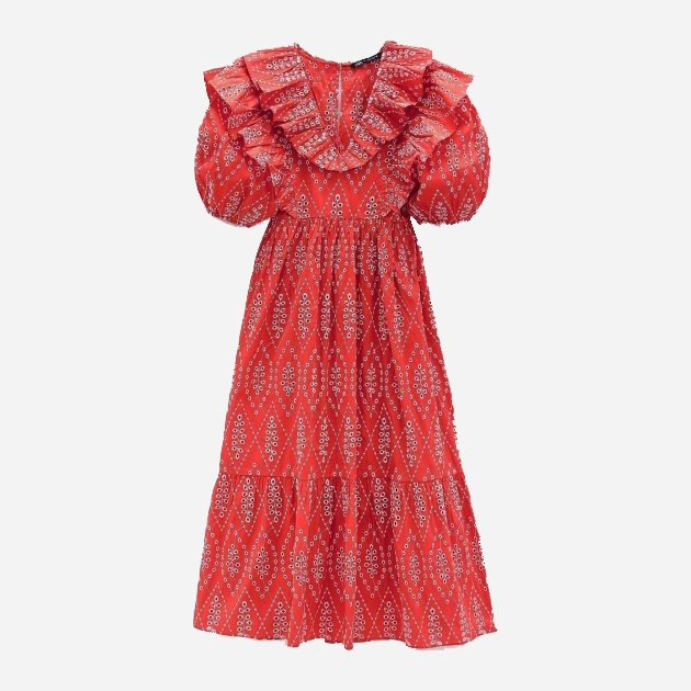 

Платье Zara 0881/118/600 XS Красное с принтом