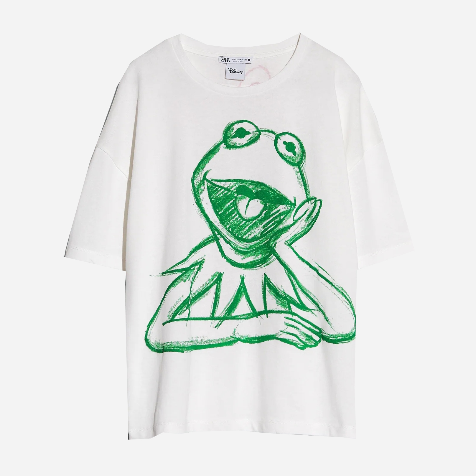 

Футболка Zara 0962/190/712 L Белая с принтом
