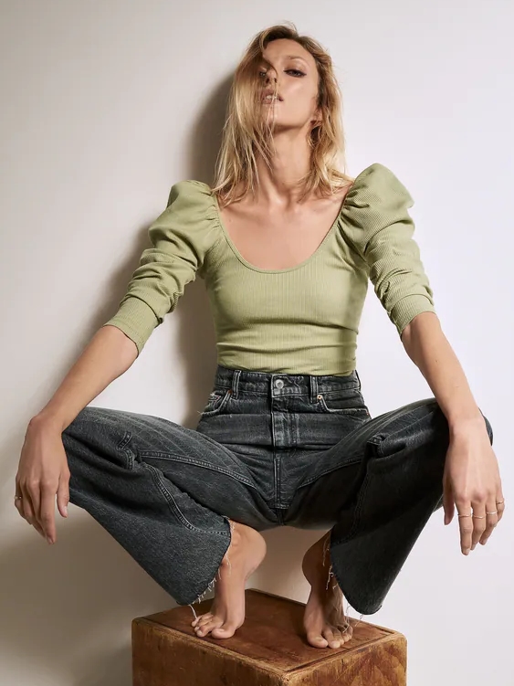 

Лонгслив Zara 0962/645/512  Фисташковый, Лонгслив Zara 0962/645/512 L Фисташковый