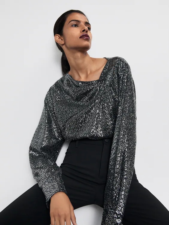 

Блузка Zara 2731/263/800 M Серебряная
