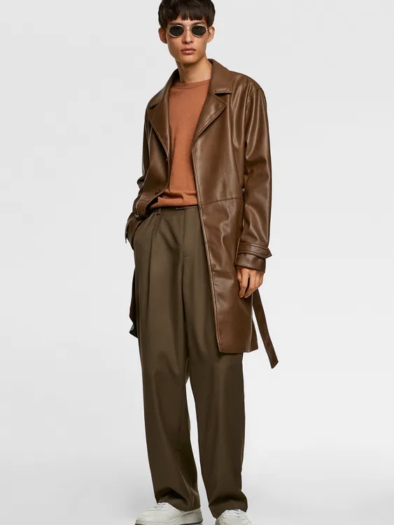 

Плащ из искусственной кожи Zara 3548/301/700 L Коричневый
