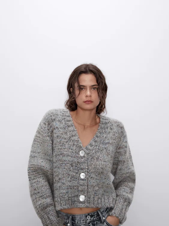 

Кардиган Zara 3597/001/050 S Коричневый с принтом