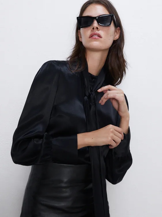 

Блузка Zara 4437/274/800  Черная, Блузка Zara 4437/274/800 M Черная