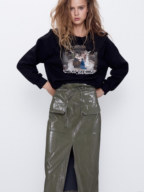 

Свитшот Zara 4644/400/800 M Черный с принтом